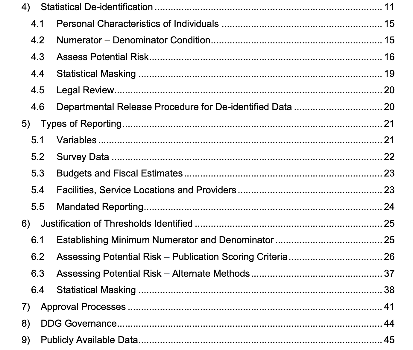 De Identification Contents